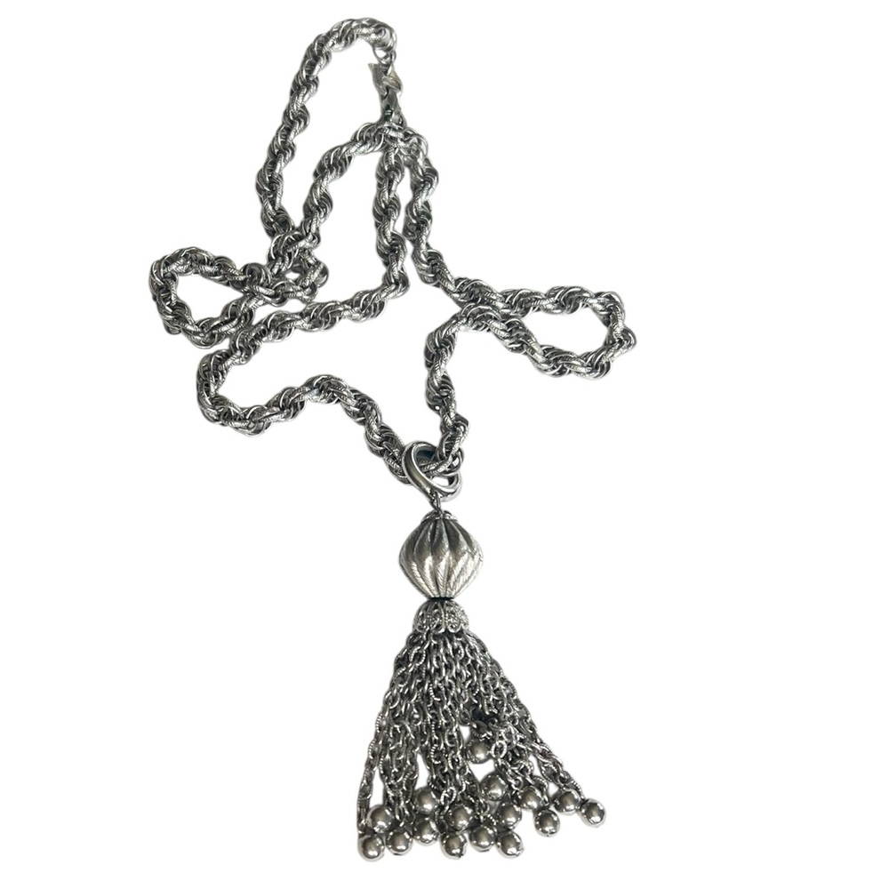 Silver Tassel Pendant Necklace - Women Jewelry